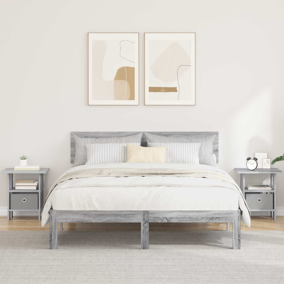 vidaXL Mesita de Noche 2 uds. Gris Sonoma 41 x 40 x 45 cm