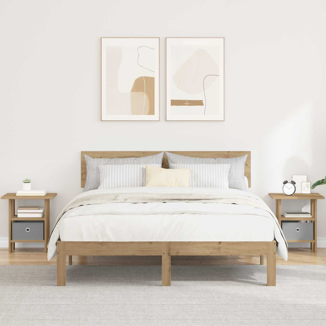 vidaXL Mesita de Noche 2 uds. Roble artisan 41 x 40 x 45 cm