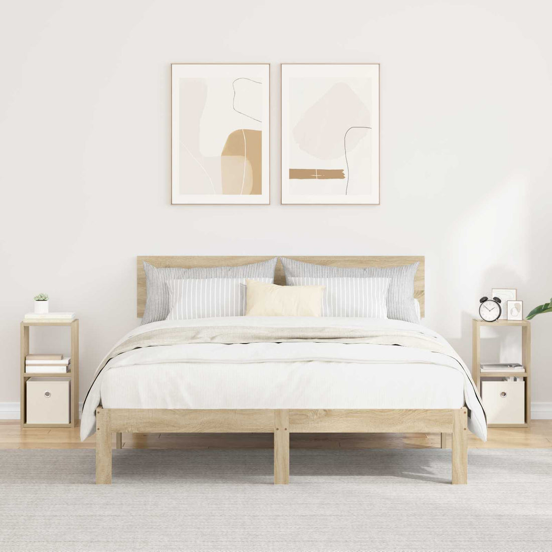 vidaXL Mesita de Noche 2 uds. Roble Sonoma 25,5 x 22 x 49,5 cm