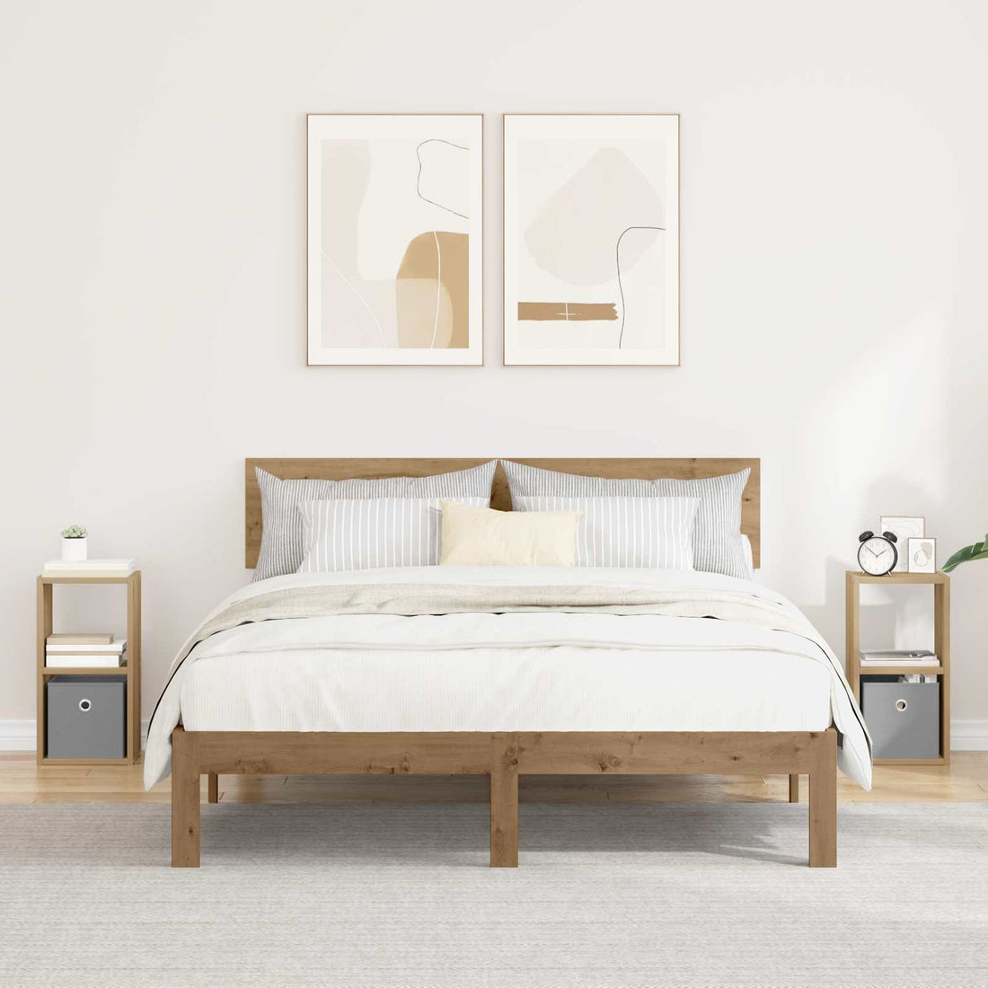 vidaXL Mesita de Noche 2 uds. Roble artisan 25,5 x 22 x 49,5 cm