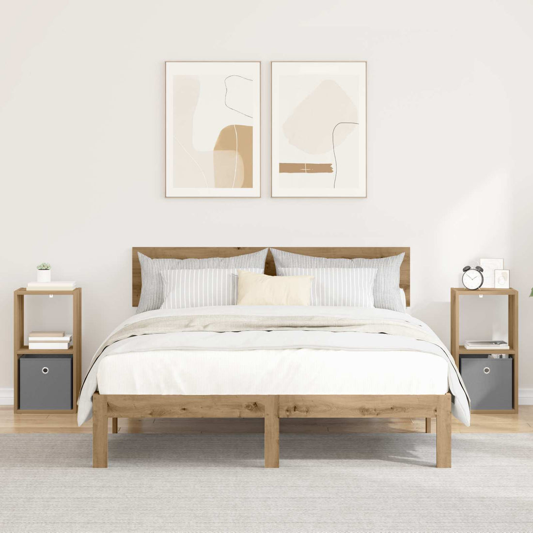 vidaXL Mesita de Noche 2 uds. Roble artisan 30,5 x 27 x 59,5 cm