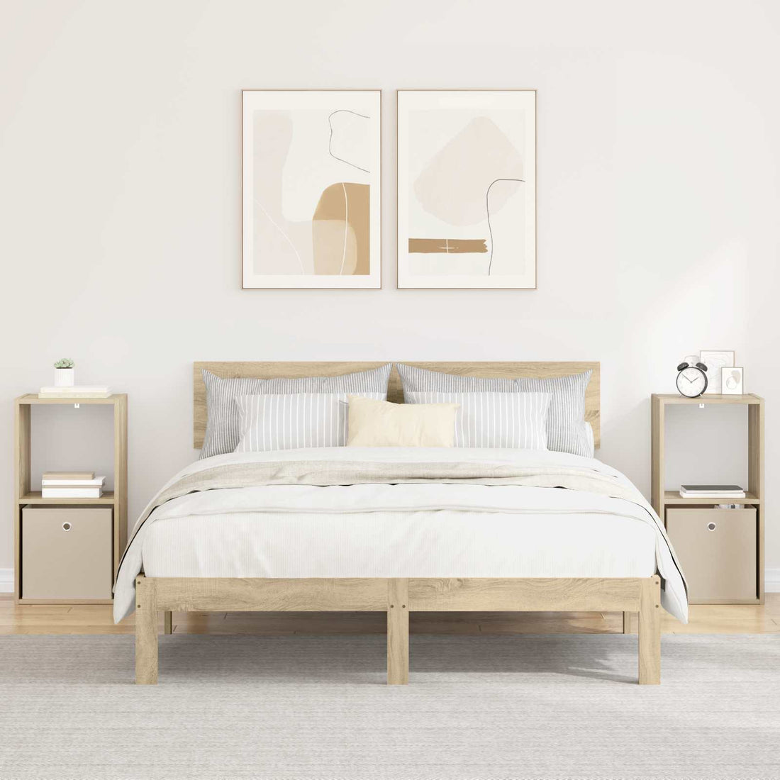 vidaXL Mesita de Noche 2 uds. Roble Sonoma 35 x 32 x 68,5 cm