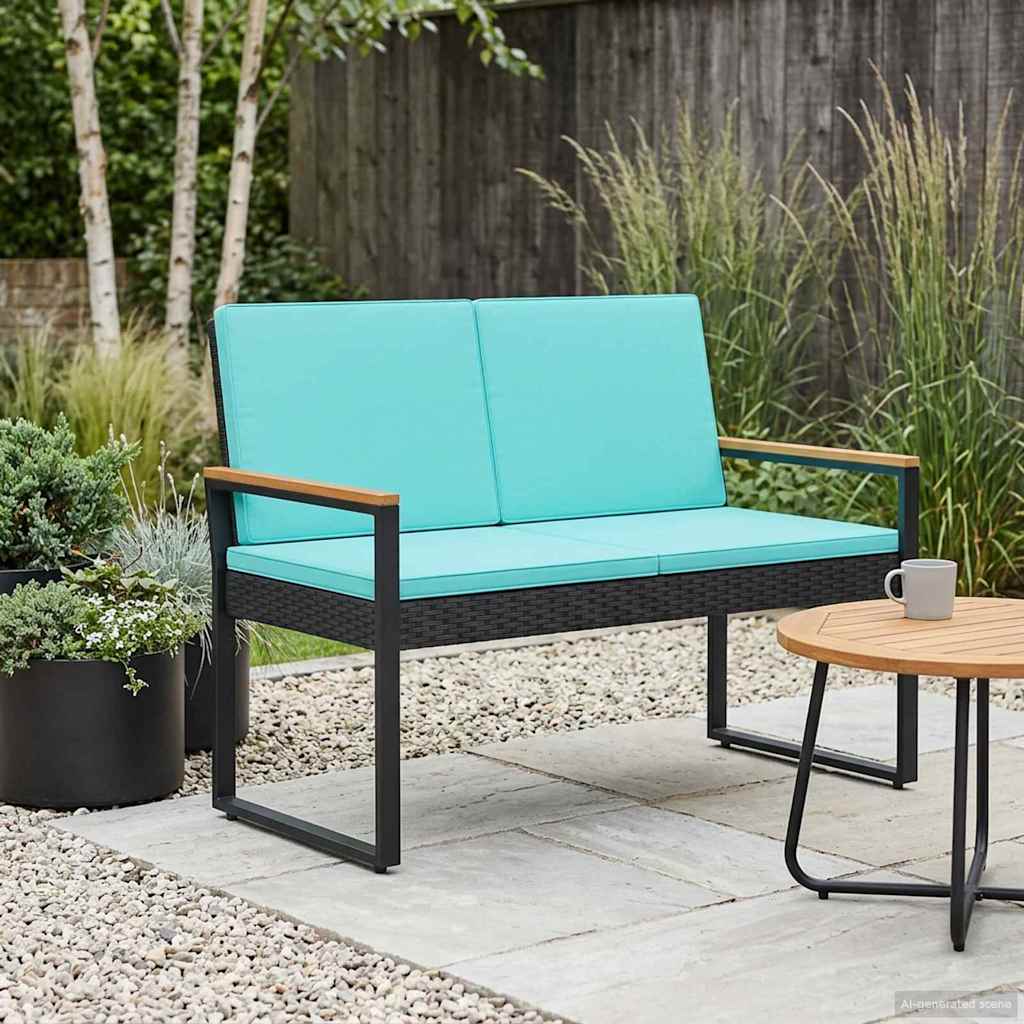 vidaXL Banco de exterior 2 -Seater 107 x 61 x 80 cm ratán sintético
