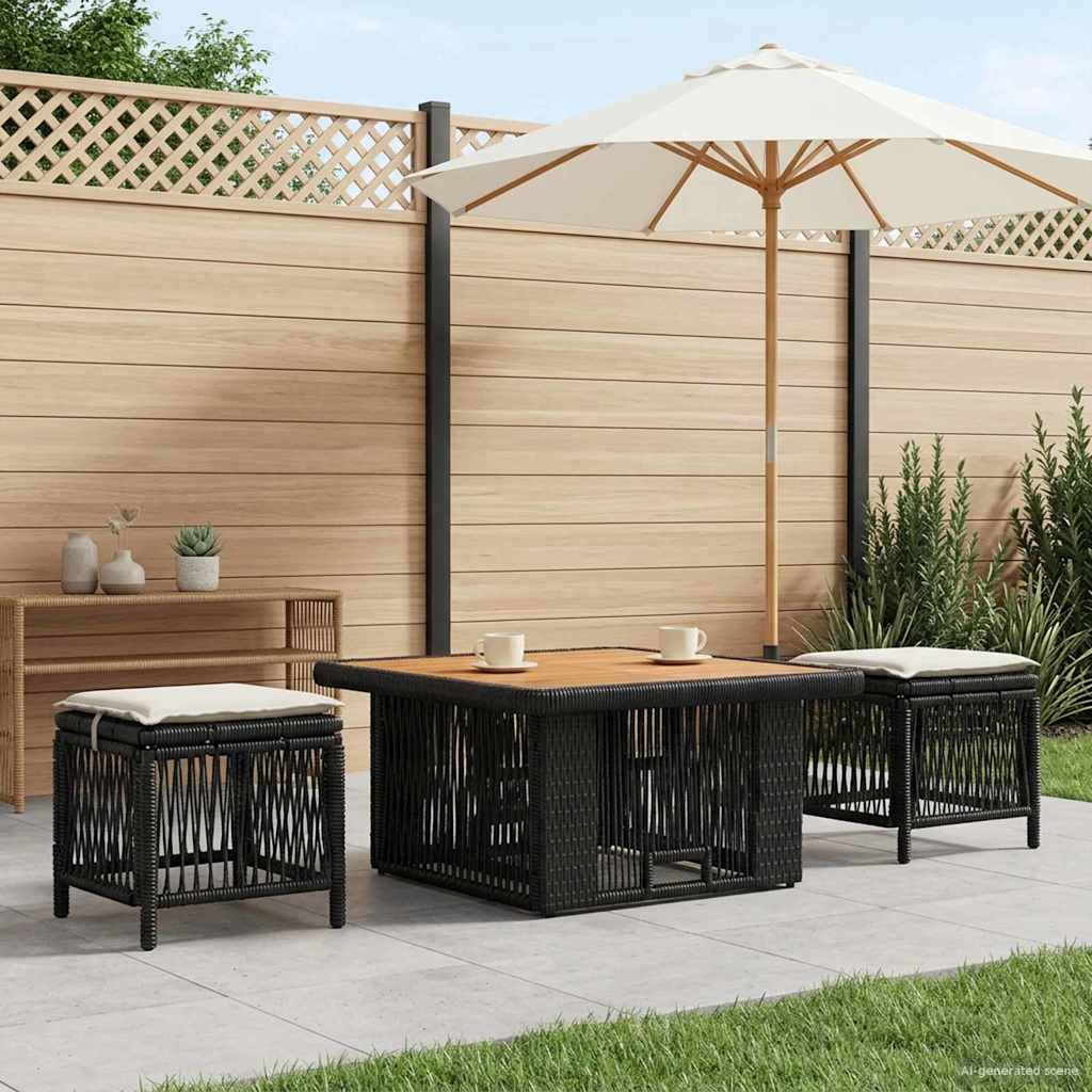 vidaXL Conjunto de Comedor de Jardín 3 uds. Beige y Crema