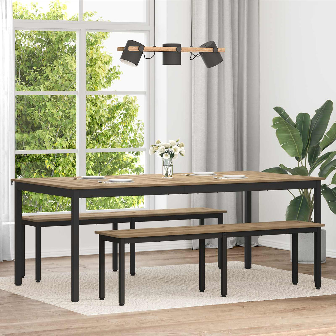 vidaXL Mesas de comedor 200 x 100 x 75 cm Madera de ingeniería
