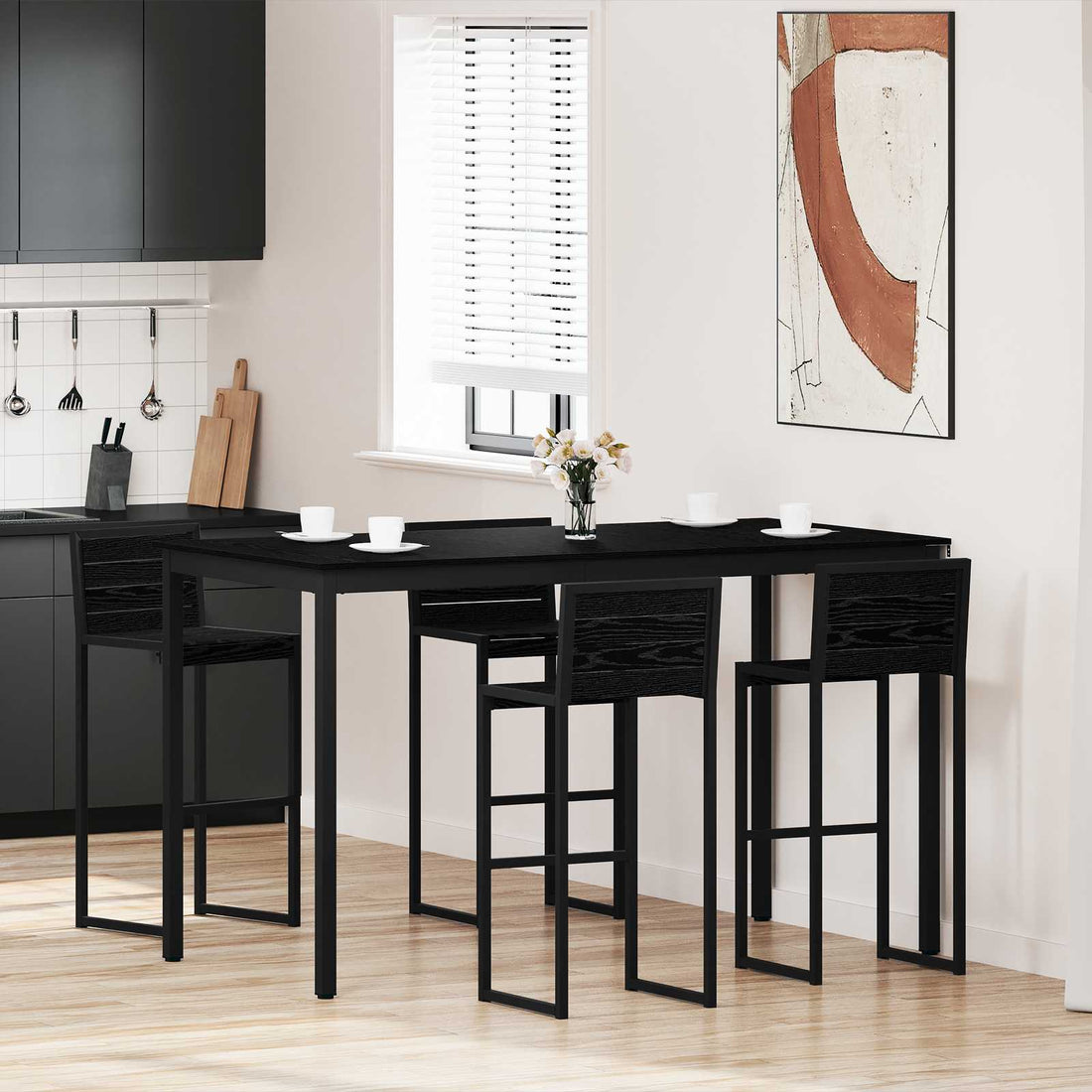 vidaXL Mesa de barra de pie Madera de ingeniería Rectangular