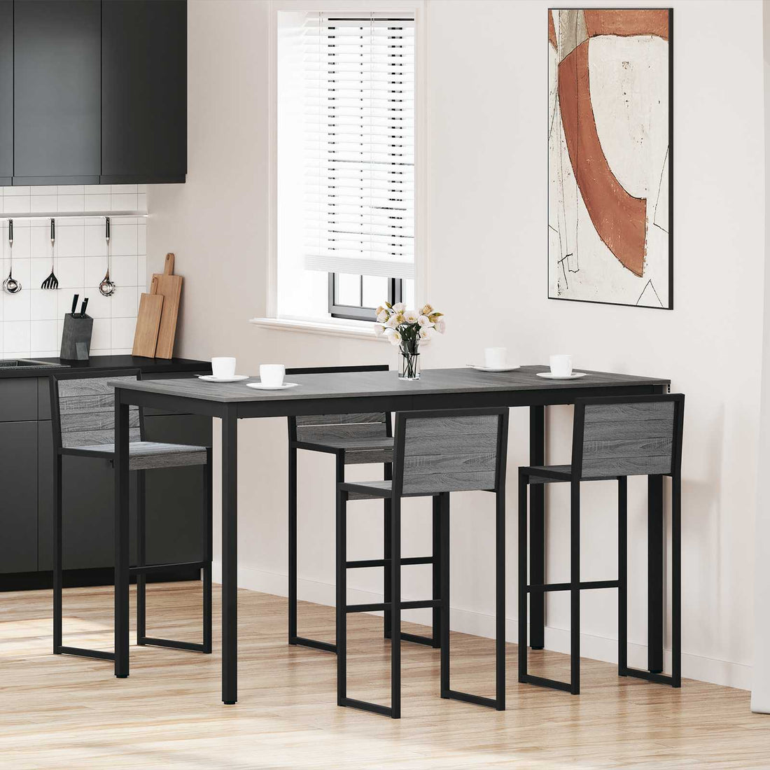 vidaXL Mesa de barra de pie Madera de ingeniería Rectangular