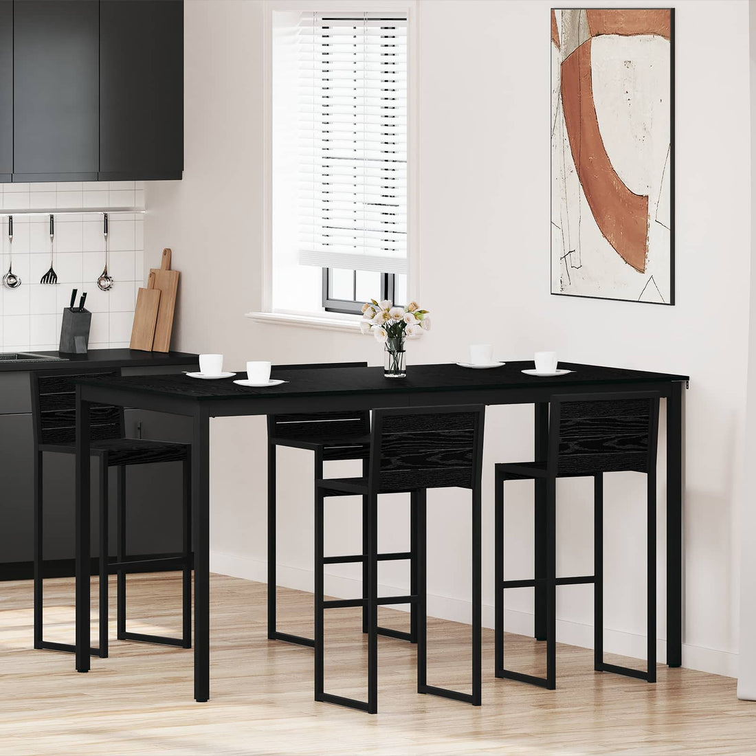 vidaXL Mesa de barra de pie Madera de ingeniería Rectangular