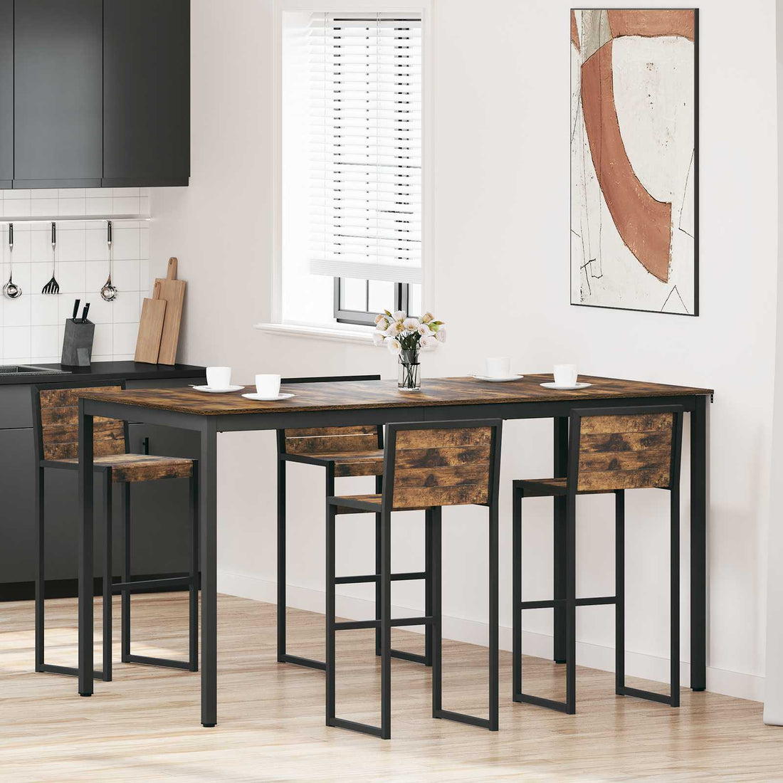 vidaXL Mesa de barra de pie Madera de ingeniería Rectangular