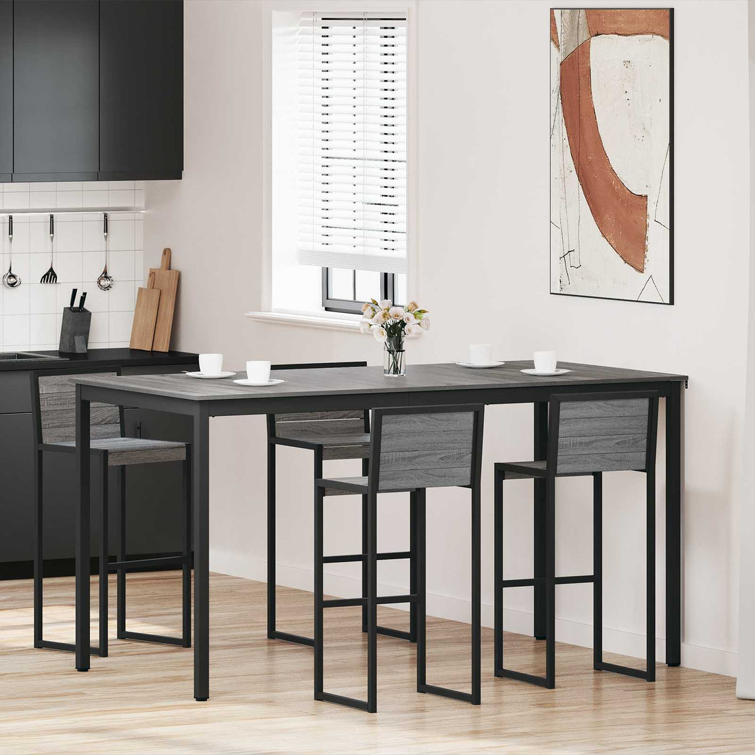 vidaXL Mesa de barra de pie 2 uds. Madera de ingeniería Rectangular