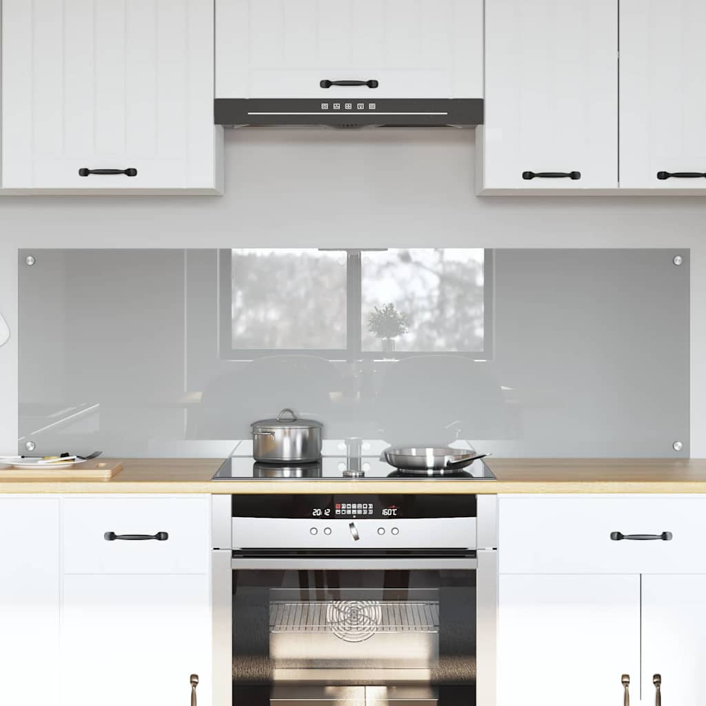 vidaXL Salpicadero de cocina 2 uds. Gris Claro 80 x 50 cm