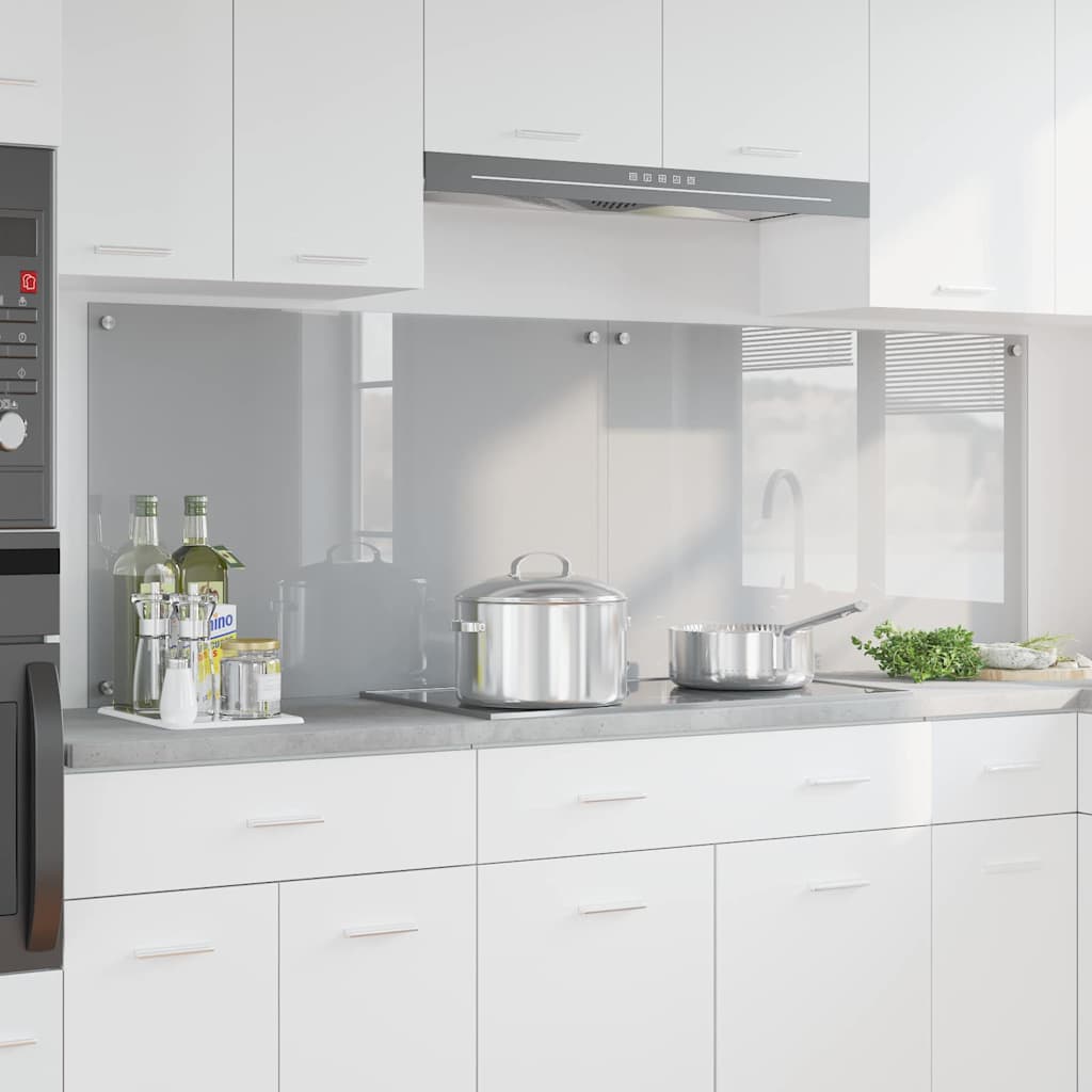 vidaXL Salpicadero de cocina 2 uds. Gris Claro 90 x 60 cm