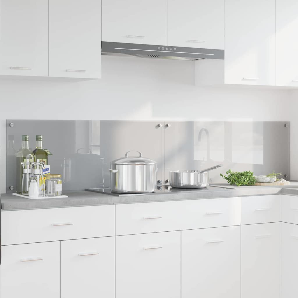 vidaXL Salpicadero de cocina 2 uds. Gris Claro 100 x 40 cm