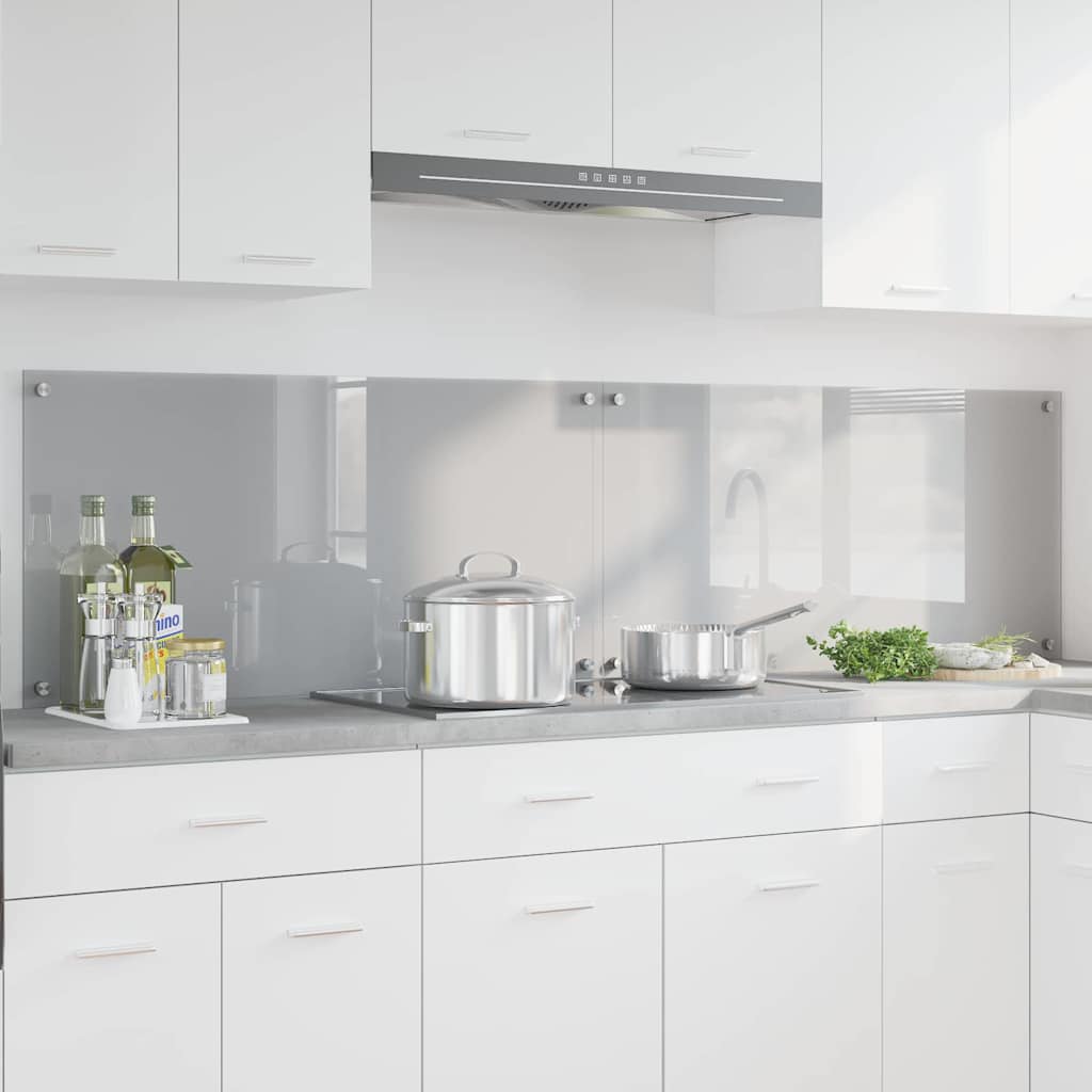 vidaXL Salpicadero de cocina 2 uds. Gris Claro 100 x 50 cm