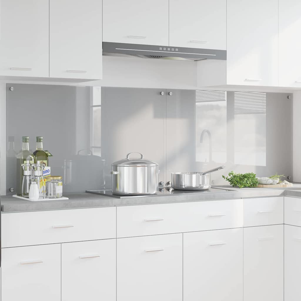 vidaXL Salpicadero de cocina 2 uds. Gris Claro 100 x 60 cm
