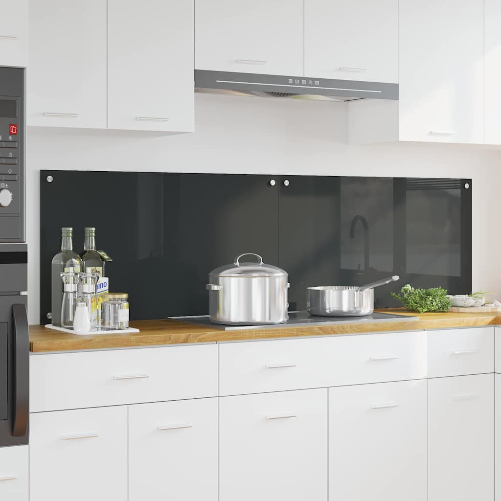 vidaXL Salpicadero de cocina 2 uds. Gris oscuro 90 x 50 cm