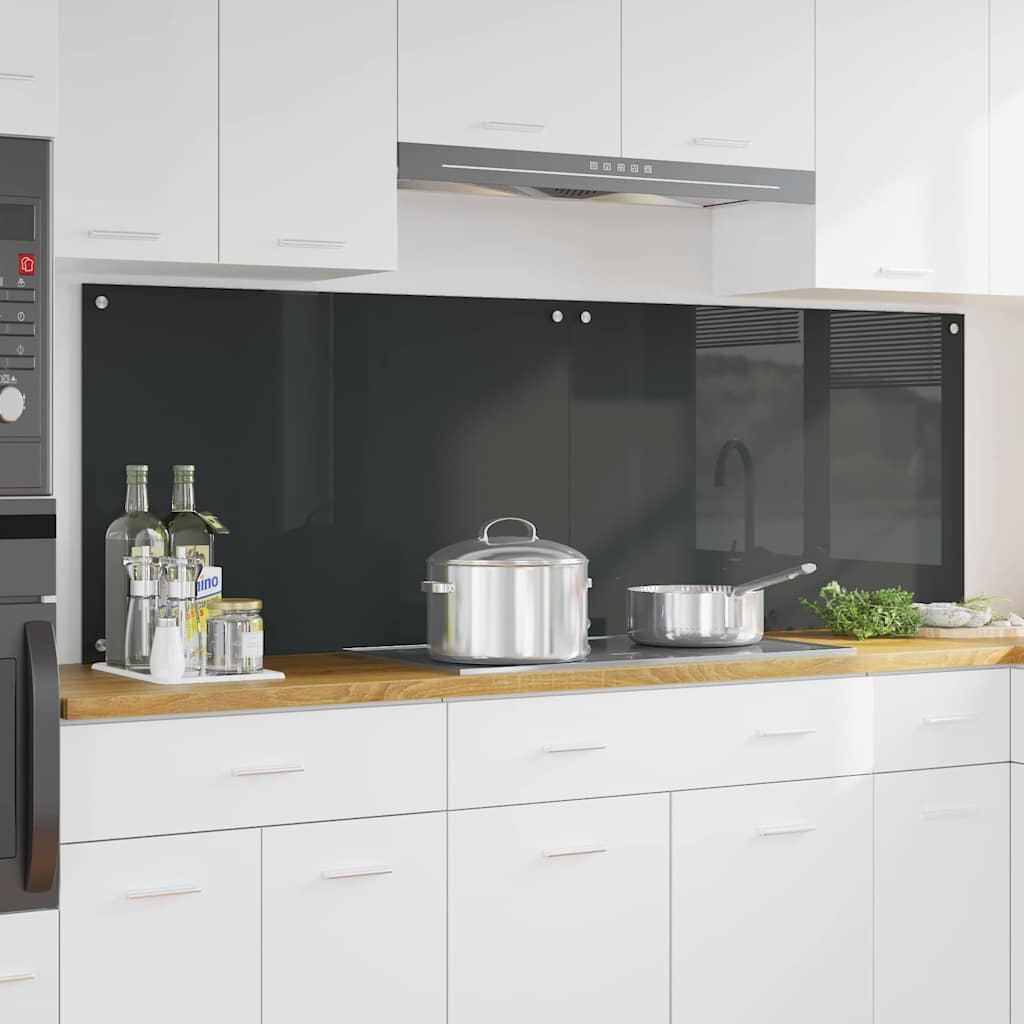 vidaXL Salpicadero de cocina 2 uds. Gris oscuro 90 x 60 cm