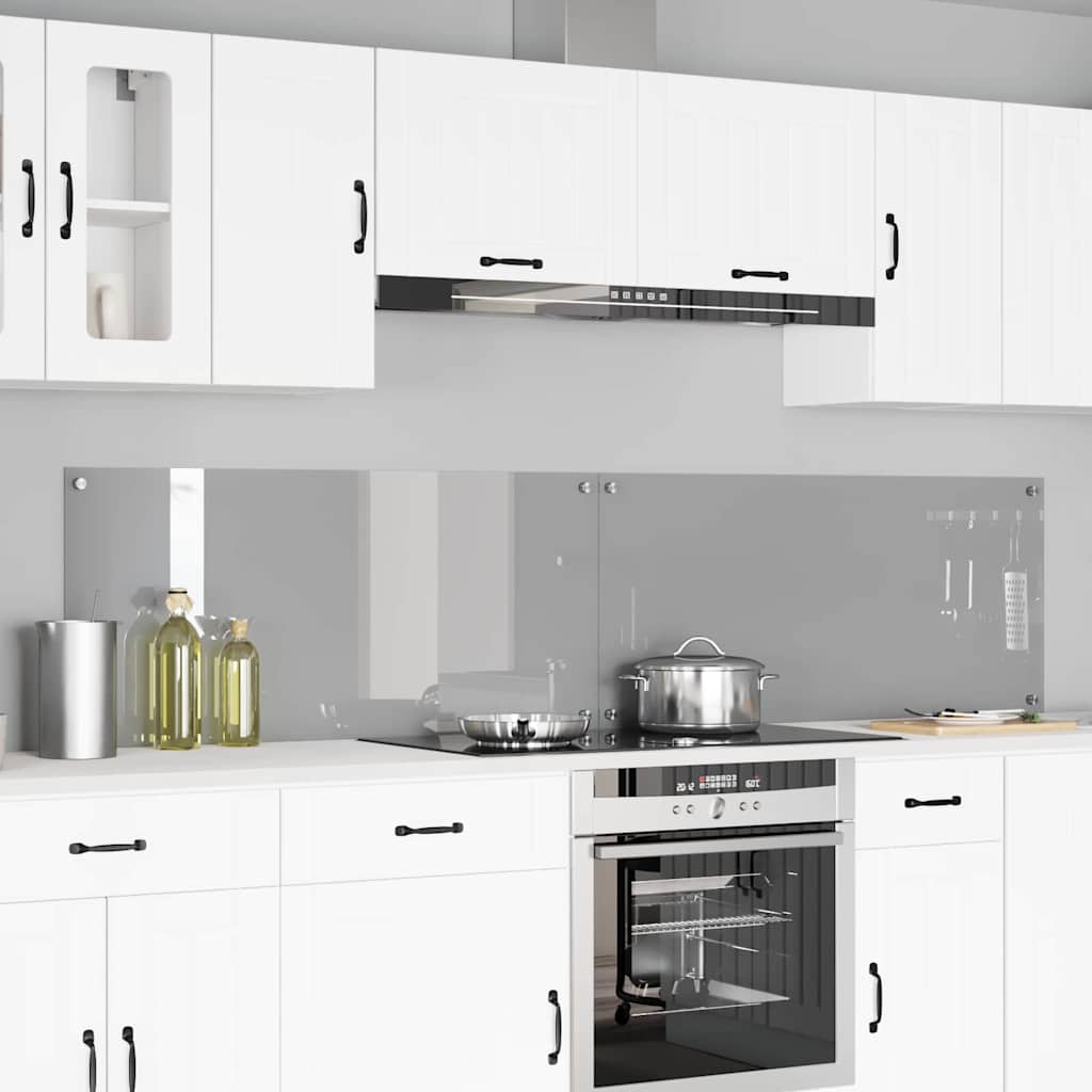 vidaXL Salpicadero de cocina 2 uds. Gris Claro 110 x 50 cm