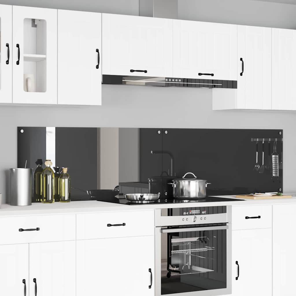 vidaXL Salpicadero de cocina 2 uds. Gris oscuro 110 x 50 cm