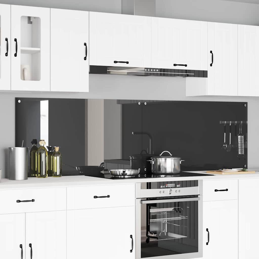 vidaXL Salpicadero de cocina 2 uds. Gris oscuro 110 x 60 cm