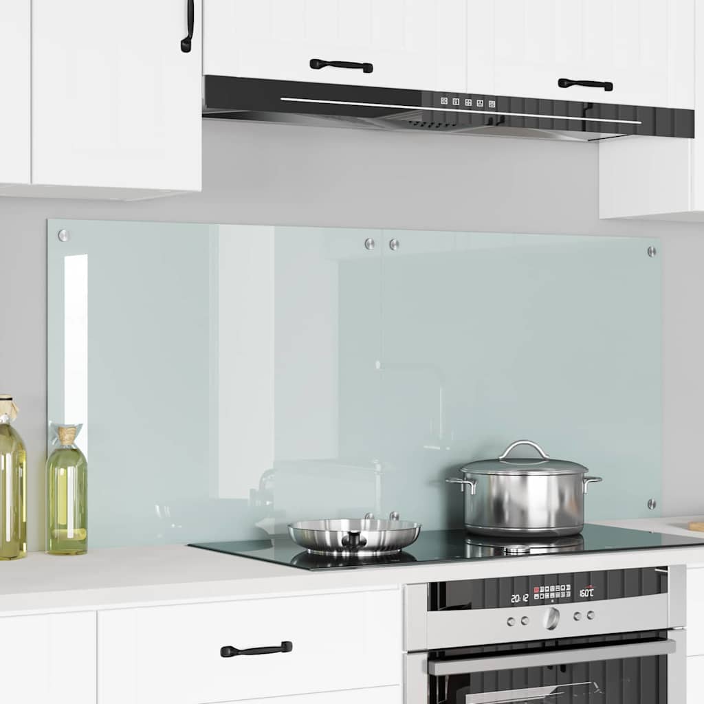 vidaXL Salpicadero de cocina 2 uds. Blanco 70 x 60 cm vidrio templado