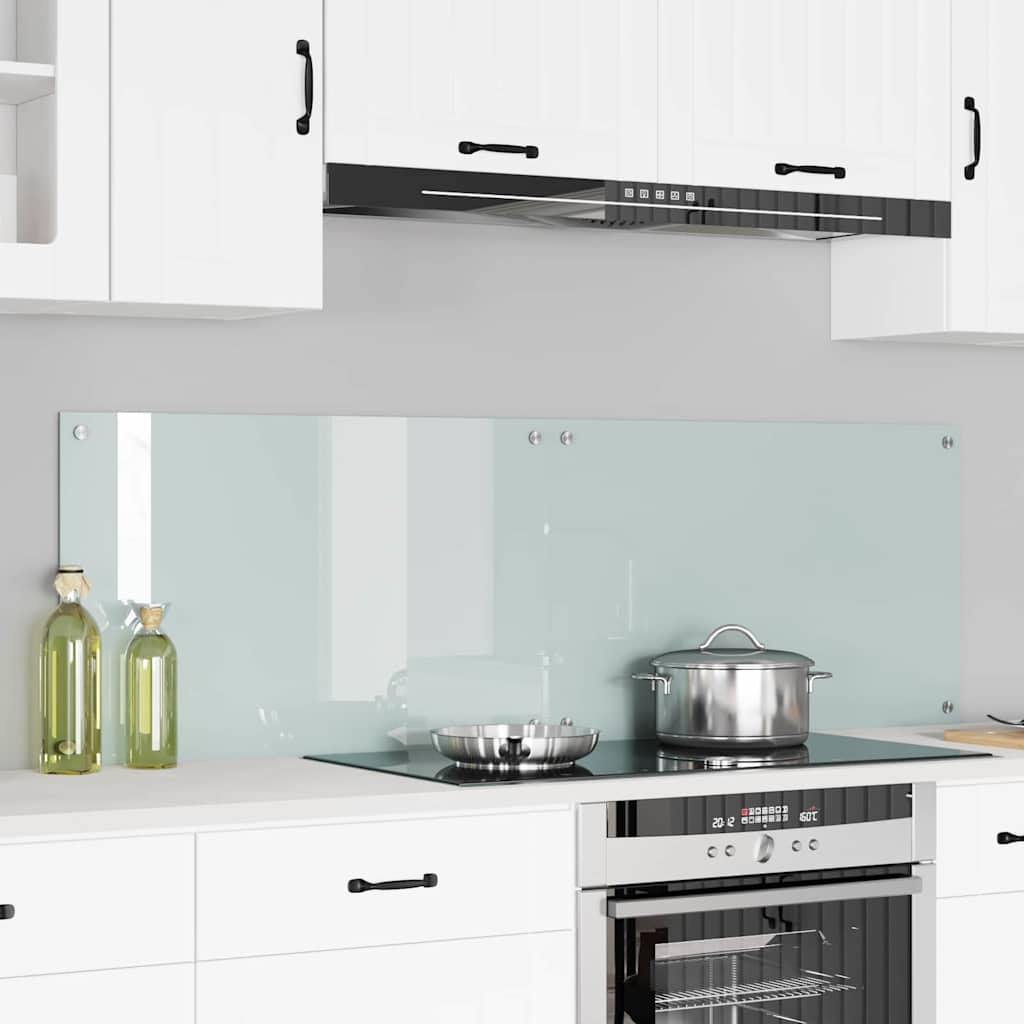 vidaXL Salpicadero de cocina 2 uds. Blanco 80 x 50 cm vidrio templado