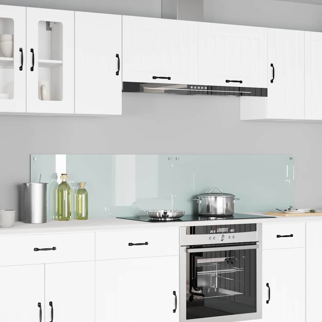 vidaXL Salpicadero de cocina 2 uds. Blanco 100 x 40 cm vidrio templado