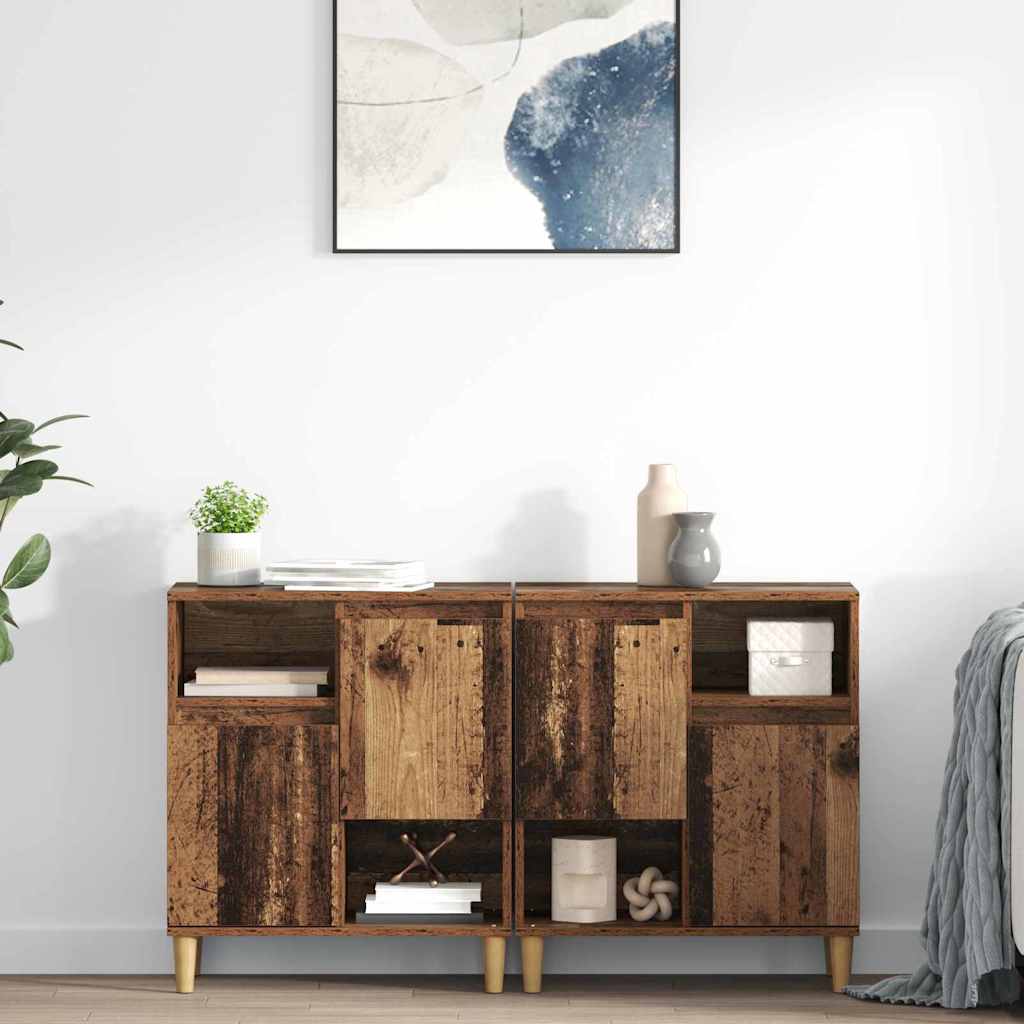 vidaXL Tableros Lateral 2 uds. Madera Vieja 60 x 35 x 70 cm