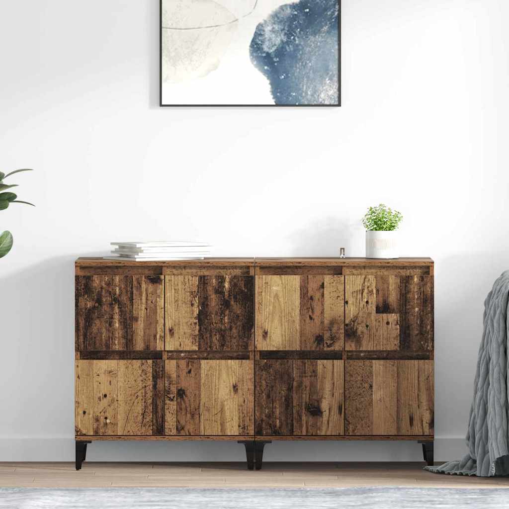 vidaXL Tableros Lateral 2 uds. Madera Vieja 60 x 35 x 70 cm