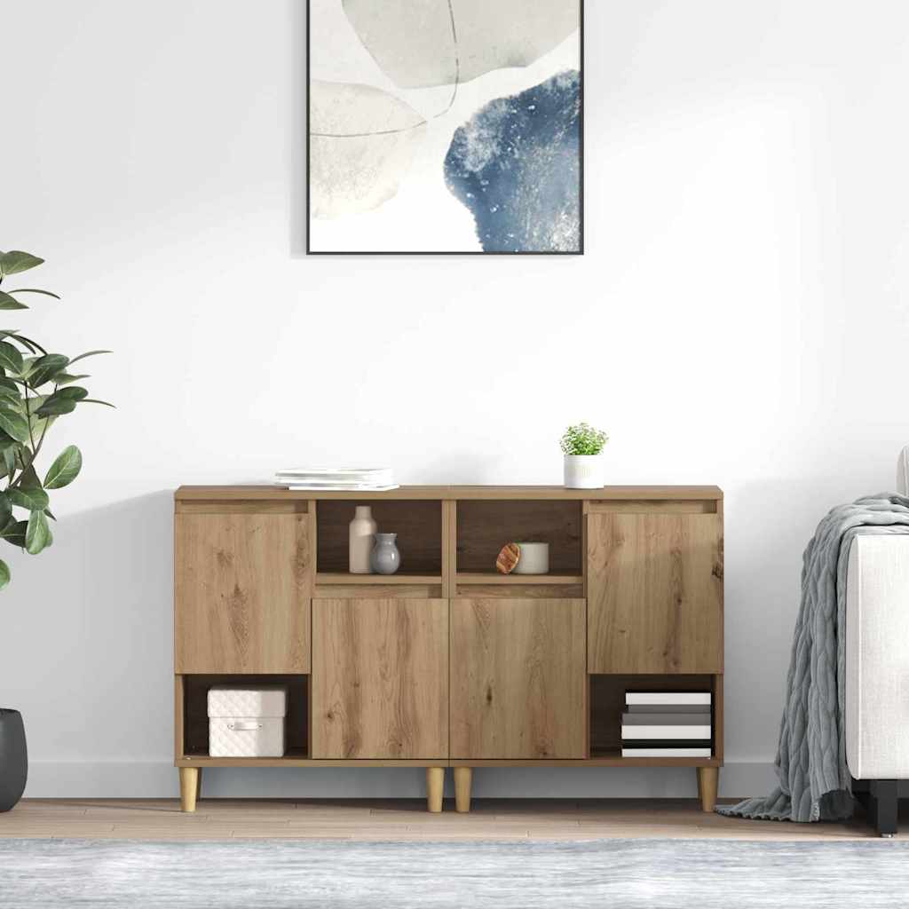 vidaXL Tableros Lateral 2 uds. Roble artisan 60 x 35 x 70 cm