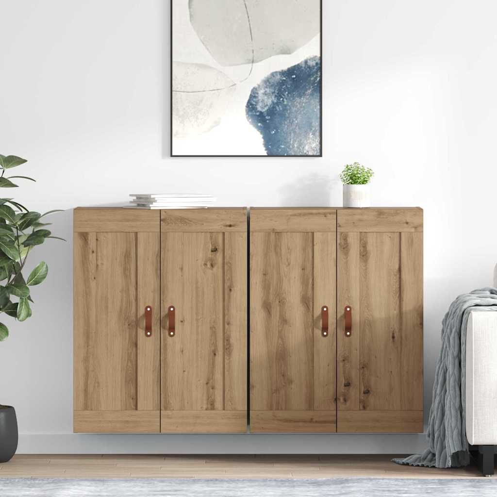 vidaXL Mueble de pared 2 uds. Roble artisan 69,5 x 34 x 90 cm