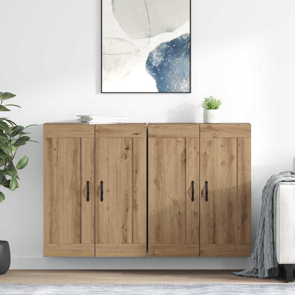 vidaXL Mueble de pared 2 uds. Roble artisan 69,5 x 34 x 90 cm