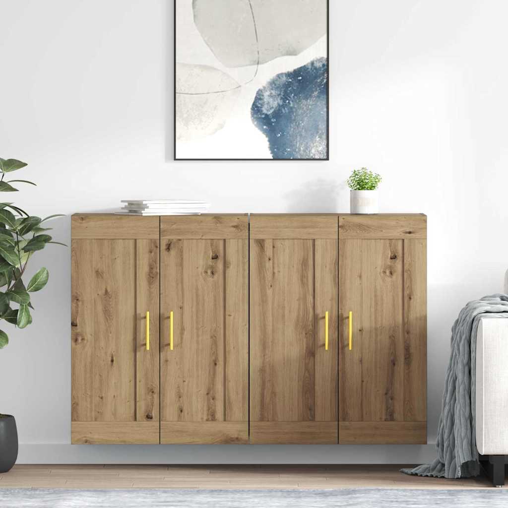 vidaXL Mueble de pared 2 uds. Roble artisan 69,5 x 34 x 90 cm