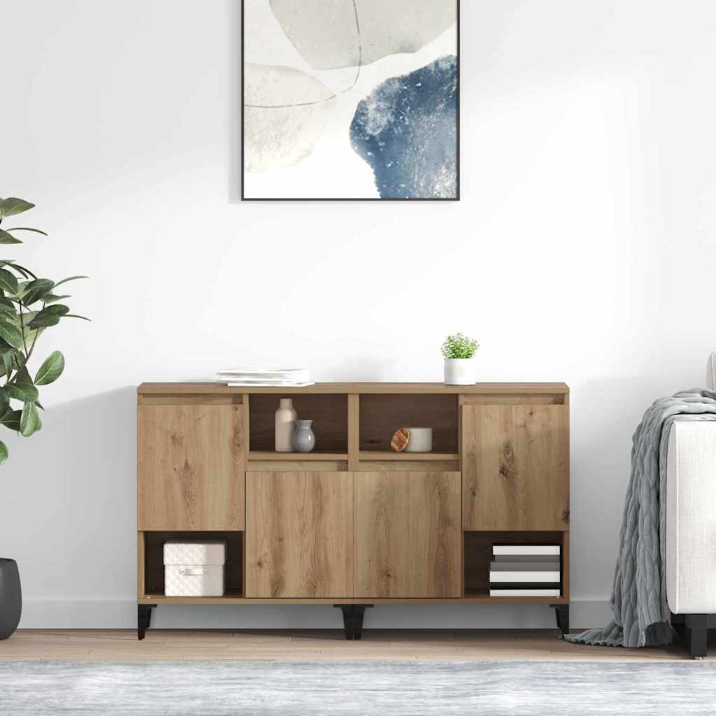 vidaXL Tableros Lateral 2 uds. Roble artisan 60 x 35 x 70 cm