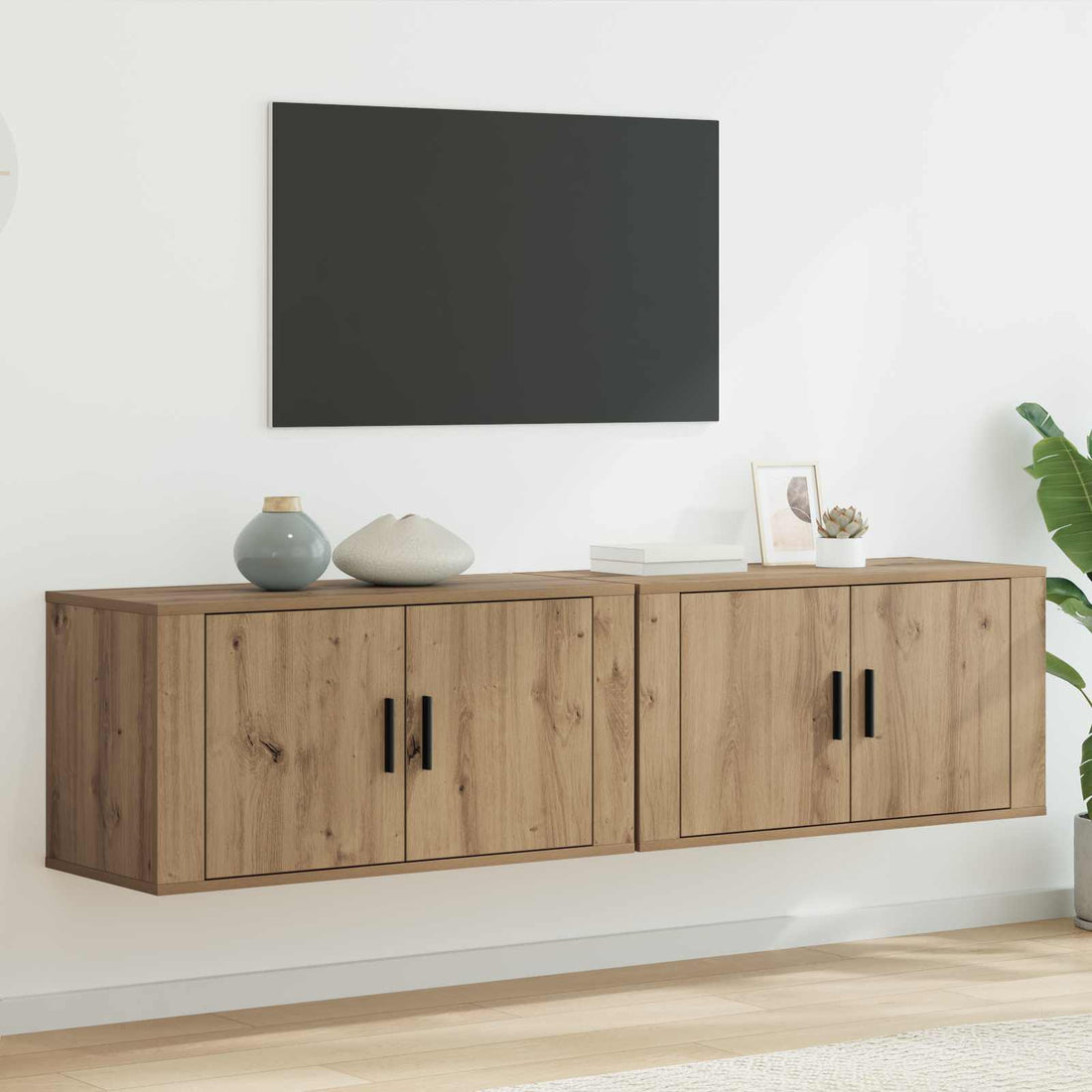 vidaXL Juego de Muebles para Televisión Montados en la Pared 2 uds.