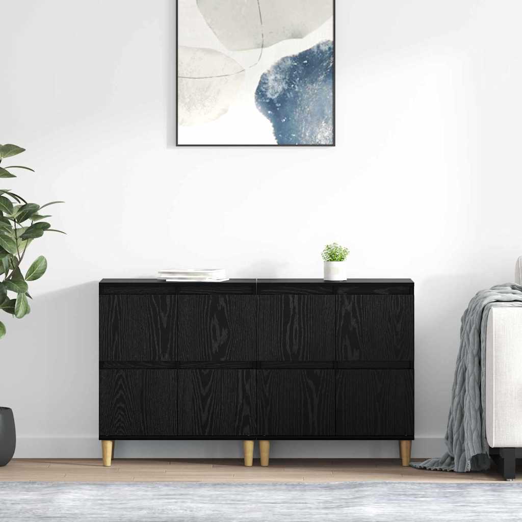 vidaXL Tableros Lateral 2 uds. Roble Negro 60 x 35 x 70 cm