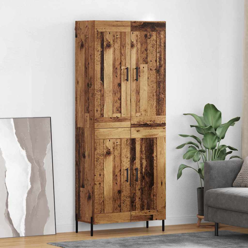 vidaXL Aparador alto 2 uds. Madera envejecida 69,5 x 34 x 180 cm