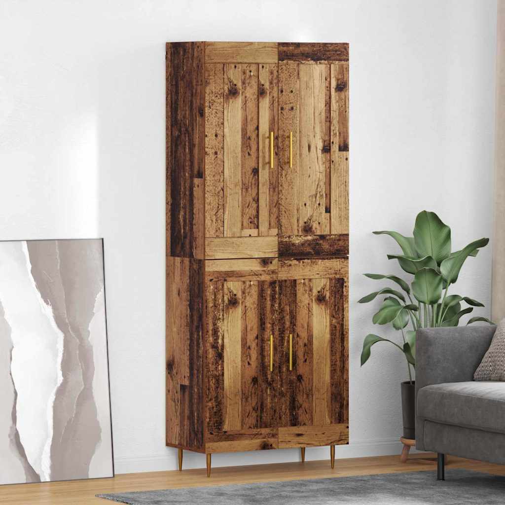 vidaXL Aparador alto Madera envejecida 69,5 x 34 x 180 cm
