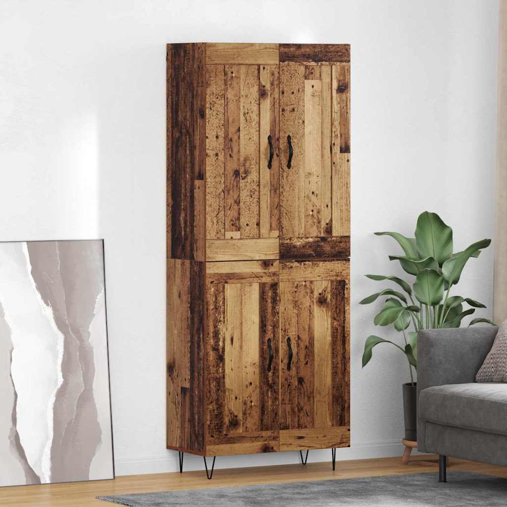 vidaXL Aparador alto Madera envejecida 69,5 x 34 x 180 cm