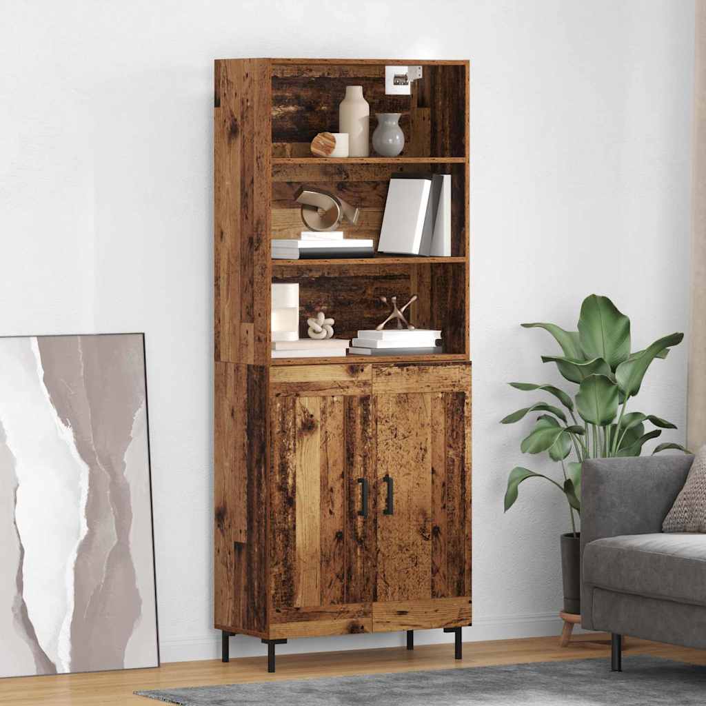 vidaXL Aparador alto Madera vieja 69,5 x 34 x 180 cm