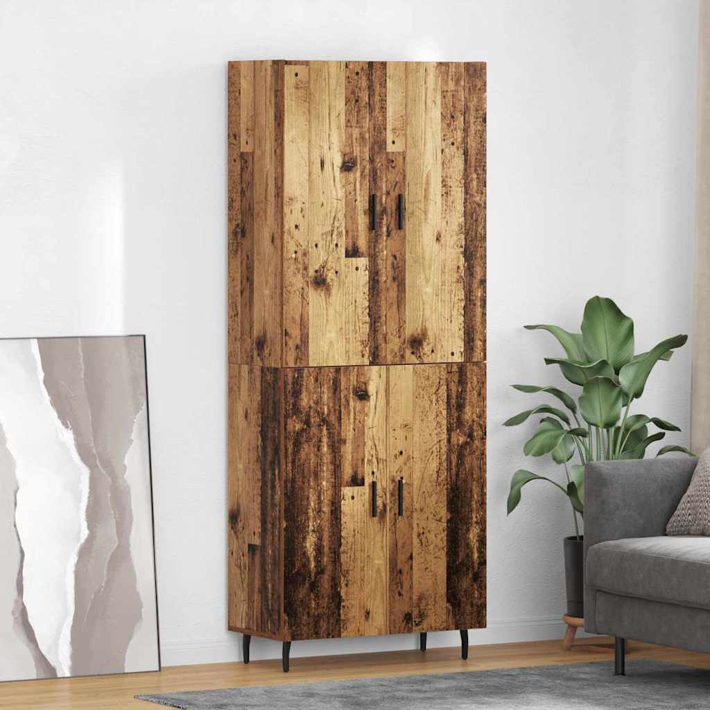 vidaXL Aparador alto 2 uds. Madera envejecida 69,5 x 34 x 180 cm