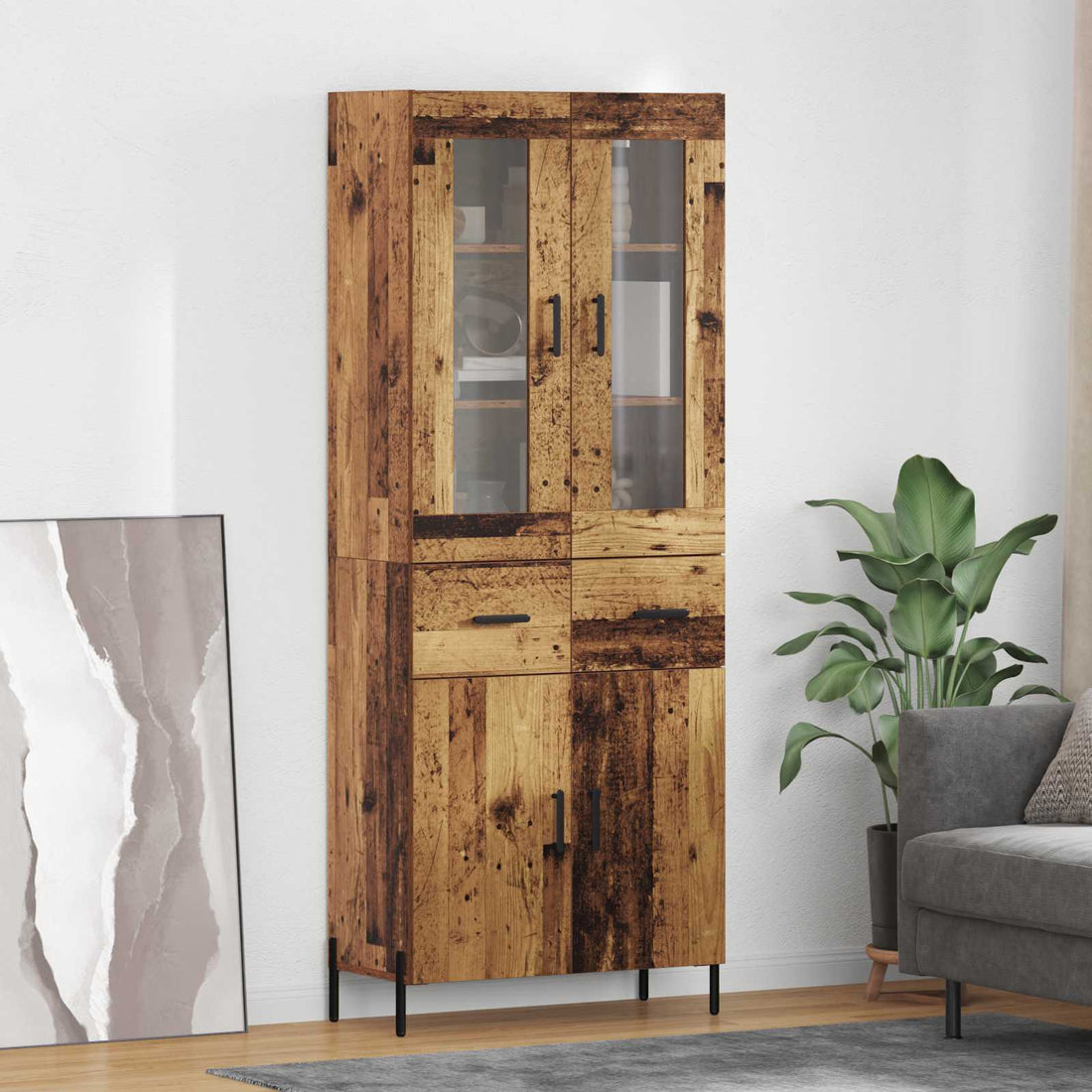 vidaXL Alacena Madera Vieja 69,5 x 34 x 180 cm Madera de ingeniería