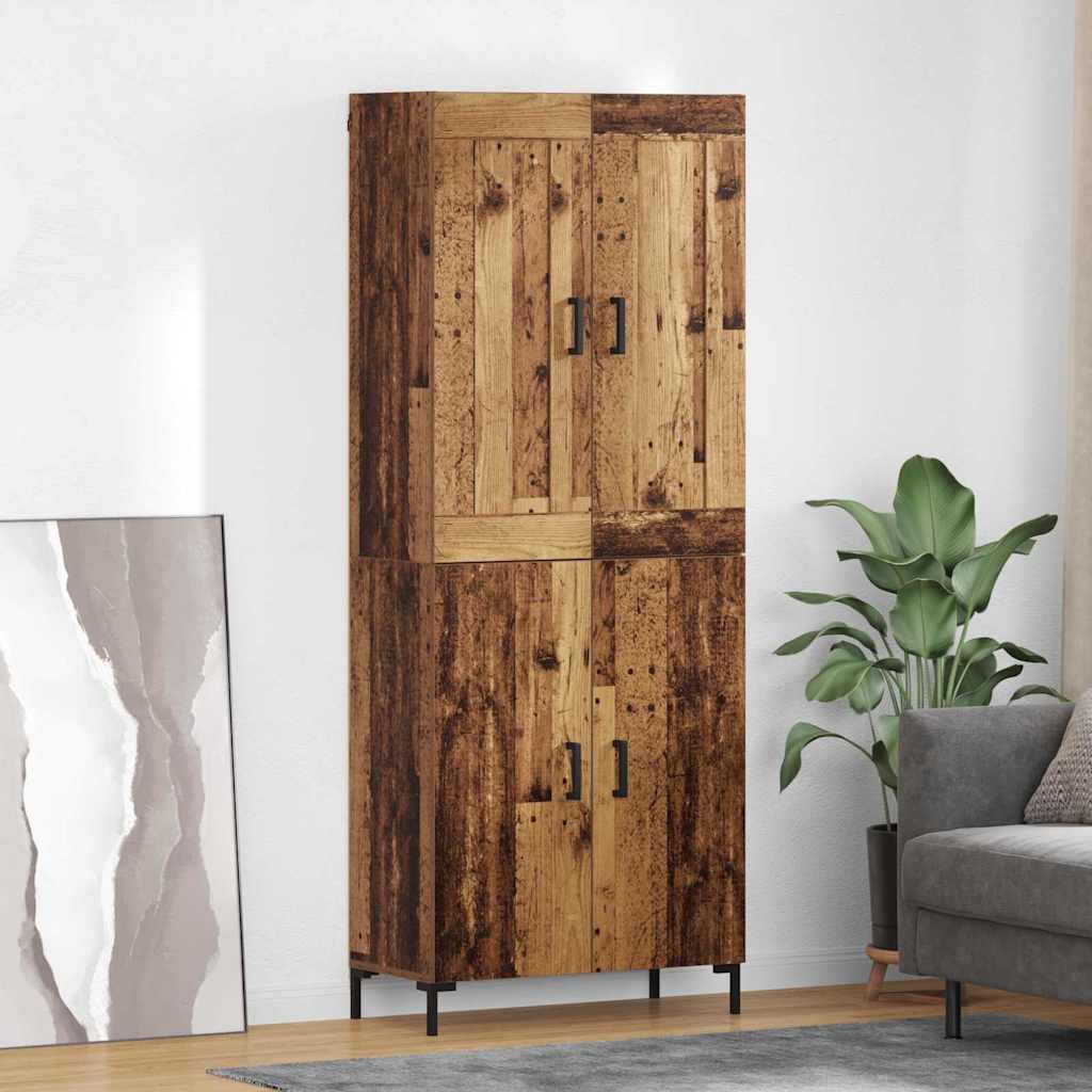 vidaXL Aparador alto 2 uds. Madera envejecida 69,5 x 34 x 180 cm