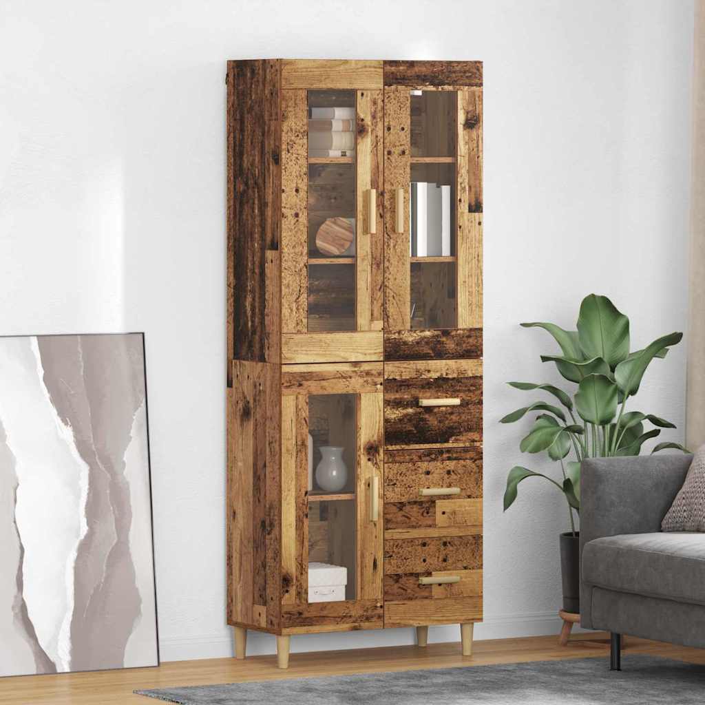 vidaXL Aparador alto Madera envejecida 69,5 x 34 x 180 cm