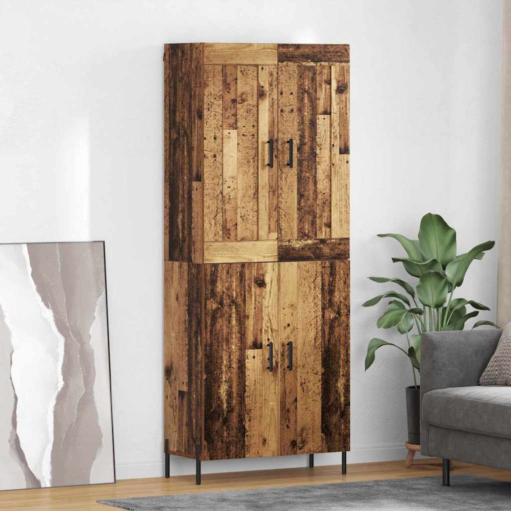 vidaXL Aparador alto 2 uds. Madera envejecida 69,5 x 34 x 180 cm