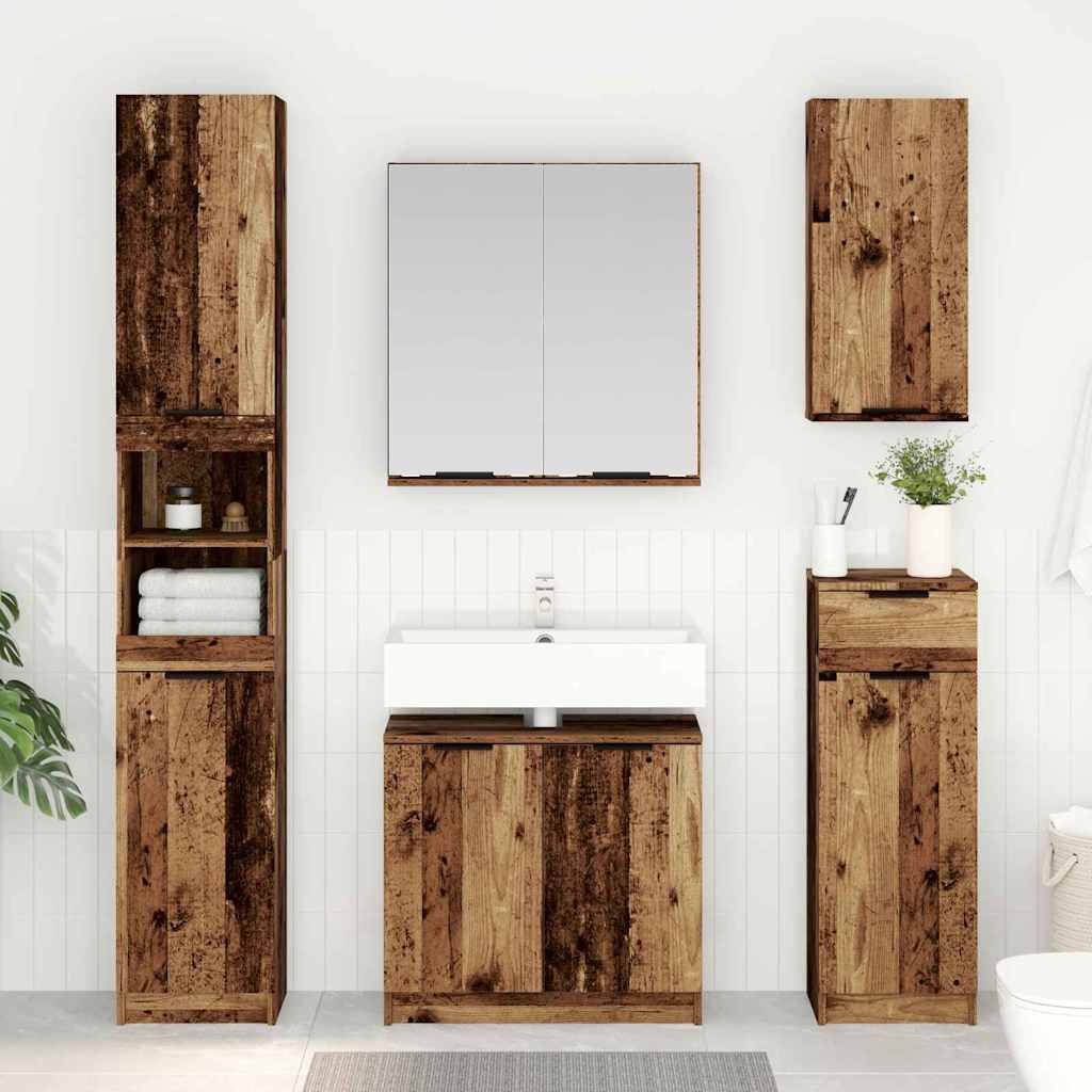 vidaXL Juego de Muebles de Baño 2 uds. Madera envejecida