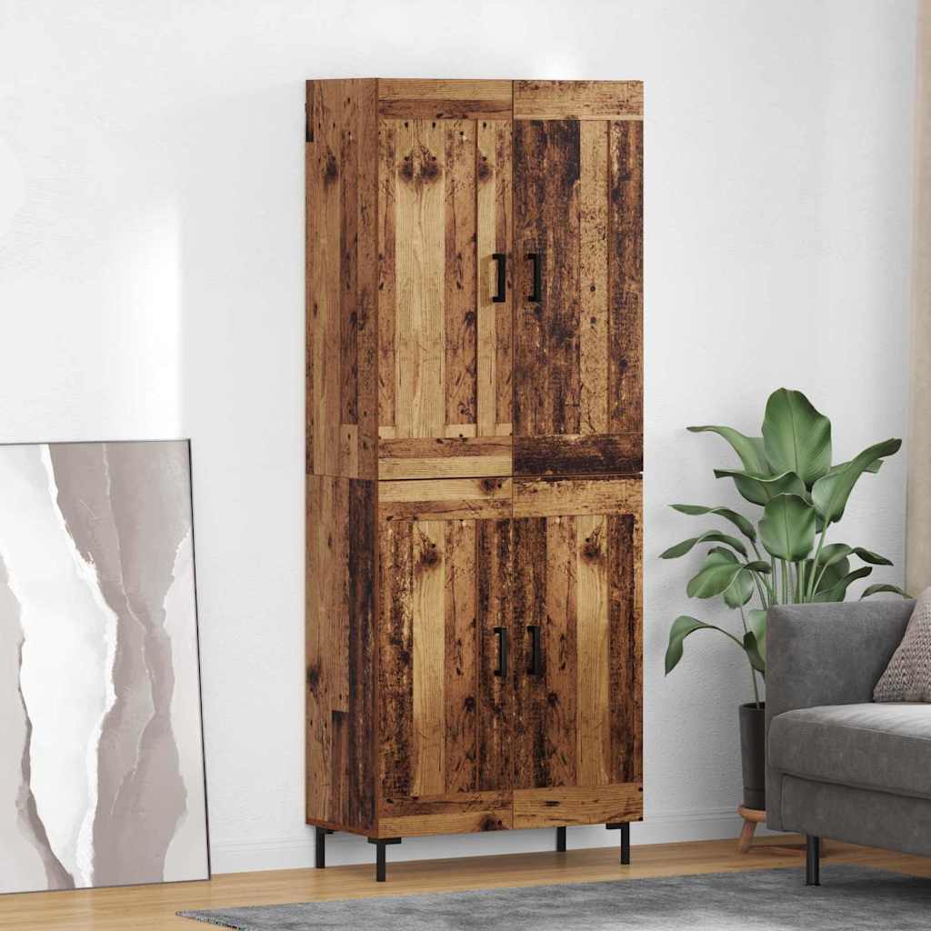 vidaXL Aparador alto 2 uds. Madera envejecida 69,5 x 34 x 180 cm