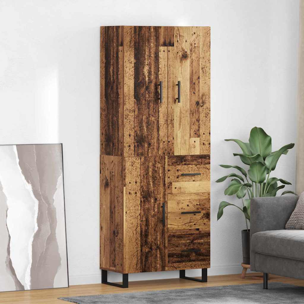 vidaXL Aparador alto 2 uds. Madera envejecida 69,5 x 34 x 180 cm