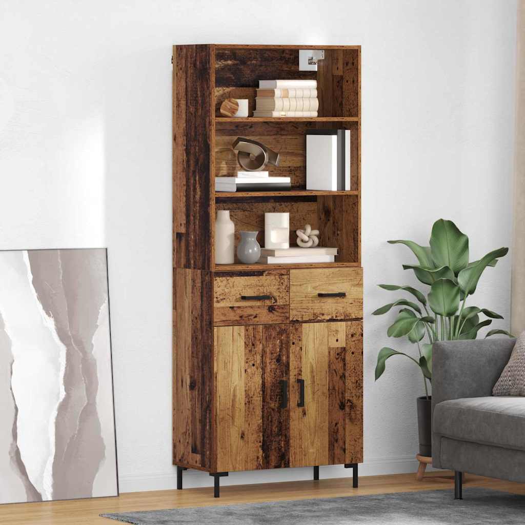 vidaXL Aparador alto Madera vieja 69,5 x 34 x 180 cm