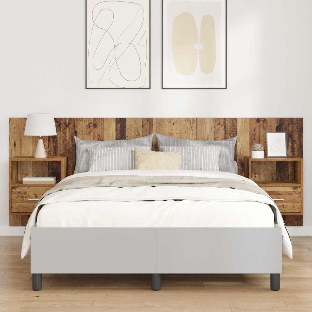vidaXL Cabecero con Mueble 3 uds. Madera envejecida